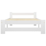 Bed Frame without Mattress White Solid Pine Wood 90x200 cm 321998