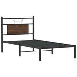 Bed Frame without Mattress Brown Oak 90x200 cm Engineered Wood 4106834