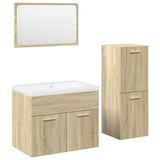 4 Piece Bathroom Furniture Set Sonoma Oak Engineered Wood 3325008