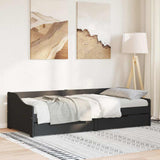 Day Bed with 2 Drawers without Mattress IRUN Black 90x200 cm 3314680