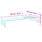 TV Stand/Monitor Riser Glass Green 90x30x13 cm 244146