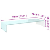 TV Stand/Monitor Riser Glass Green 90x30x13 cm 244146