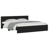 Bed Frame Black Engineered wood, Plywood Double Durable 3207470
