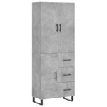Highboard Concrete Grey 69.5x34x180 cm Engineered Wood 3195927