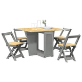 5 Piece Butterfly Dining Set Corona Foldable Grey Pinewood 3295718