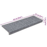 Stair Mats 15 pcs 65x21x4 cm Light Grey Rectangular Edge 326198