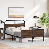 Bed Frame without Mattress 140x190 cm Brown Oak Engineered Wood 4100500