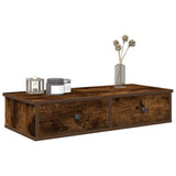 Wall Shelf with Drawers Smoked Oak 80x31x17 cm Engineered Wood 859954