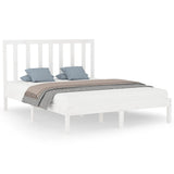 Bed Frame without Mattress White 160x200 cm Solid Wood 3106779
