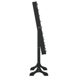 Free-Standing Mirror with LED Black 34x37x146 cm 351767