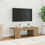TV Cabinet with LED Lights Artisan Oak 90x39x30 cm Engineered Wood 856326