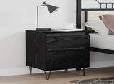 Bed Cabinet Black Oak 40 x 35 x 50 cm Engineered Wood 8004366