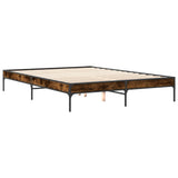 Bed Frame without Mattress Smoked Oak 150x200 cm King Size 845013