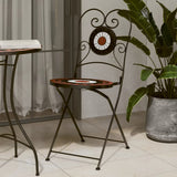 Bistro Chairs Foldable 2 pcs Terracotta and White Ceramic 4003406