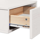 Bedside Table White 42 x 32.5 x 40 cm Solid pine wood 873495