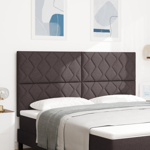 ZNTS LED Headboard Diamond Blocks Design Dark Brown 180 cm Fabric 3338543
