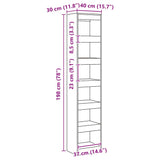 Book Cabinet/Room Divider Artisan Oak 40x30x198 cm 856813