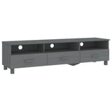 TV Cabinet HAMAR Dark Grey 158x40x40 cm Solid Wood Pine 340474