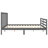 Bed Frame without Mattress Grey 200x200 cm Solid Wood Pine 3193813