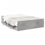 Bed Frame with Drawers without Mattress Concrete Grey 135x190 cm Double 3280317
