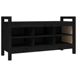 Hall Bench Black 110x40x60 cm Solid Wood Pine 821793