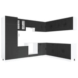 14 Piece Kitchen Cabinet Set Lucca Black Engineered Wood 3314982