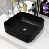 Basin Ceramic Square Black 38x38x13.5 cm 142733