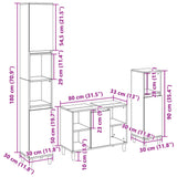 3 Piece Bathroom Furniture Set Sonoma Oak Engineered Wood 3325079