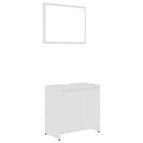 ZNTS 3 Piece Bathroom Furniture Set White Engineered Wood 3056934