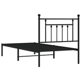 Metal Bed Frame without Mattress with Headboard Black 80x200cm 353528