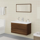 Bathroom Furniture Set Brown Oak Engineered Wood 3120353