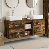 Bathroom Cabinet Set 3 pcs Smoked Oak 49.5 x 41 x 62.5 cm 3405839