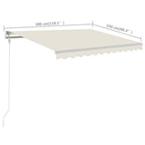 3069897 Manual Retractable Awning with Posts 3x2,5 m Cream