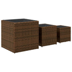 ZNTS Garden Planters 3 pcs Brown Poly Rattan 366396