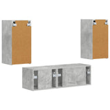 TV Wall Cabinet Set 4 pcs Concrete Grey Engineered Wood 3408910