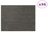 Carpet Tile Striped Dark Brown 50 x 50 cm 36 pcs PP and Bitumen 42032473