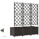 Garden Planter 3 pcs Brown 120 x 40 x 142 cm Plastic 42002830