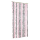 Fly Curtain Silver Grey and Pink 100x230 cm Chenille 377366