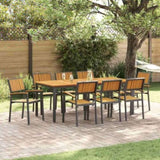 Garden Dining Set 9 pcs Black and brown 200 x 90 x 75 cm 3284420