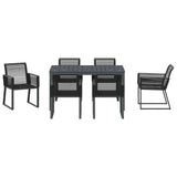 Garden Dining Set 7 pcs Black Poly Rattan 3378820