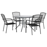Stackable Garden Chair Set 5 pcs Anthracite Powder-coated Steel 3283758