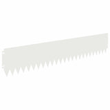Lawn Edging 10 pcs 103 x 20 cm Steel White 8008472