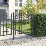Fence Gate with Spikes EMMEN 100 x 100 cm Powder-coated steel 42008987