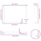 Dining Table Legs U-Shaped 3 pcs White 100x cm Steel 4013213