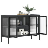 Sideboard Black 105x35x70 cm Glass and Steel 353002