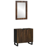 Bathroom Cabinet Set 2 pcs Walnut Brown Solid Mango Wood 3310054
