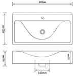 Wash Basin with Overflow 60x46x16 cm Ceramic Gold 143503