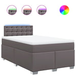 Box Spring Bed with Mattress Grey 120x190 cm Small Double Faux Leather 3288414