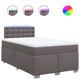 Box Spring Bed with Mattress Grey 120x190 cm Small Double Faux Leather 3288414