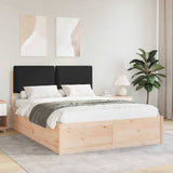 Bed Frame with Upholstered Headboard Black 135 x 190 cm 3398136